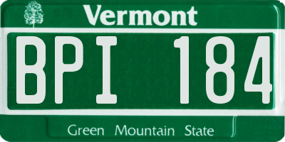 VT license plate BPI184