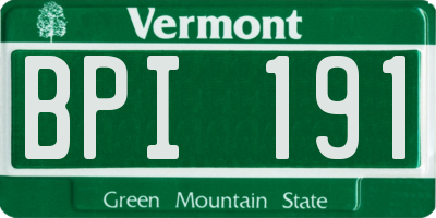 VT license plate BPI191