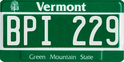VT license plate BPI229