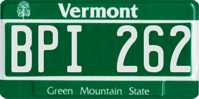 VT license plate BPI262