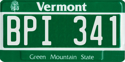 VT license plate BPI341