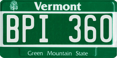 VT license plate BPI360