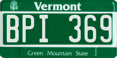 VT license plate BPI369