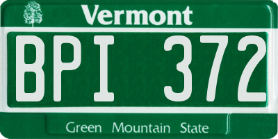 VT license plate BPI372