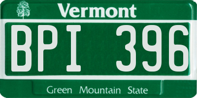 VT license plate BPI396
