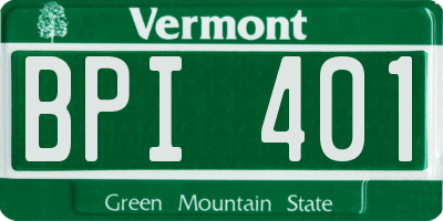 VT license plate BPI401