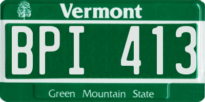 VT license plate BPI413