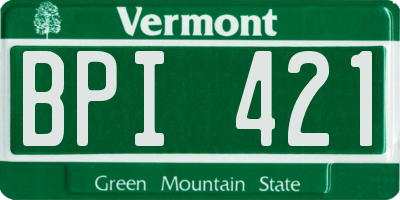 VT license plate BPI421