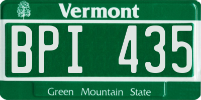 VT license plate BPI435