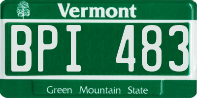 VT license plate BPI483