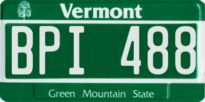 VT license plate BPI488