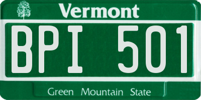VT license plate BPI501