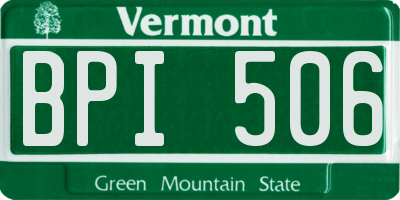 VT license plate BPI506