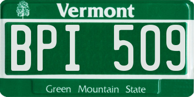 VT license plate BPI509