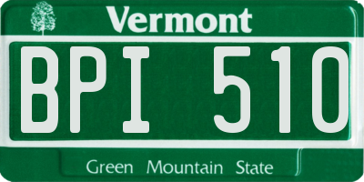 VT license plate BPI510