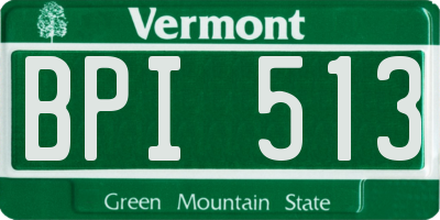 VT license plate BPI513