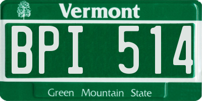 VT license plate BPI514
