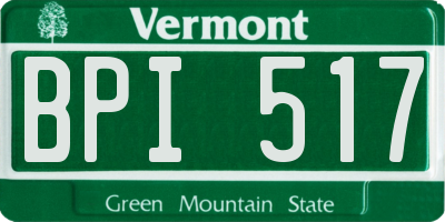 VT license plate BPI517