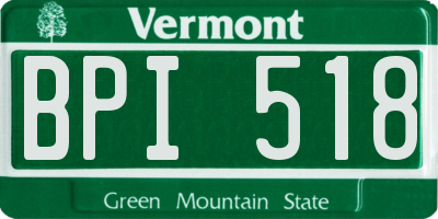 VT license plate BPI518