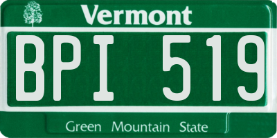 VT license plate BPI519