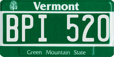 VT license plate BPI520