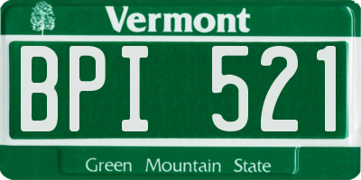 VT license plate BPI521