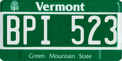 VT license plate BPI523
