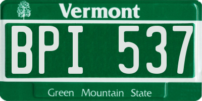 VT license plate BPI537