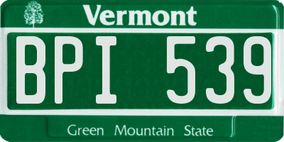 VT license plate BPI539