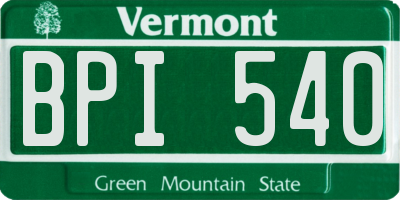 VT license plate BPI540