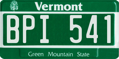 VT license plate BPI541