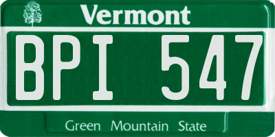 VT license plate BPI547