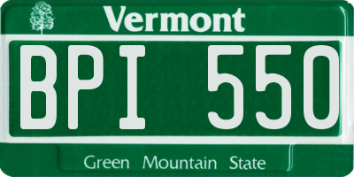 VT license plate BPI550
