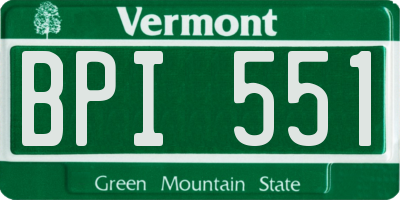 VT license plate BPI551