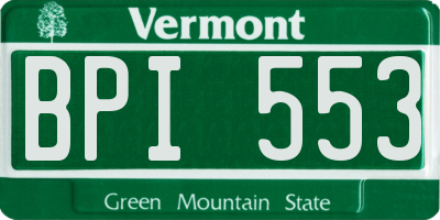 VT license plate BPI553