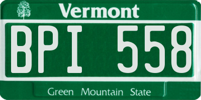 VT license plate BPI558