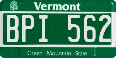 VT license plate BPI562