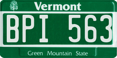 VT license plate BPI563