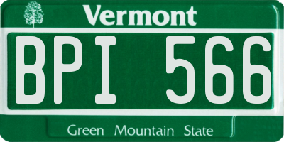 VT license plate BPI566