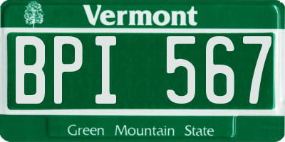 VT license plate BPI567
