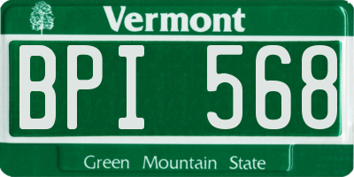 VT license plate BPI568