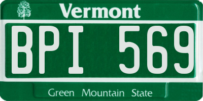 VT license plate BPI569