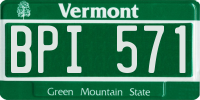 VT license plate BPI571