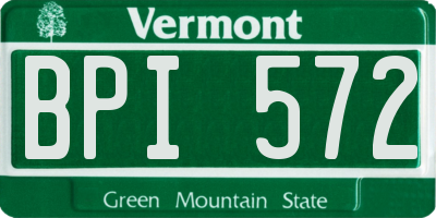 VT license plate BPI572
