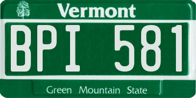 VT license plate BPI581