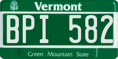 VT license plate BPI582