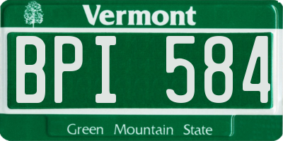 VT license plate BPI584