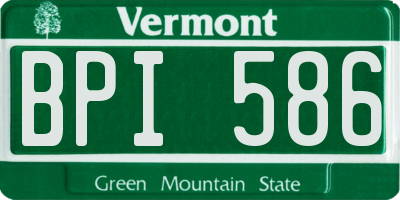 VT license plate BPI586