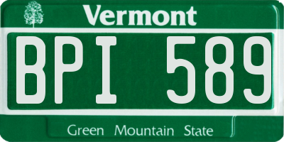 VT license plate BPI589