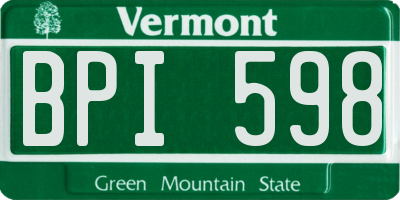VT license plate BPI598